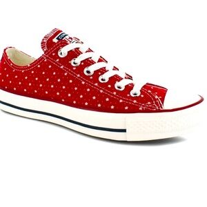 Converse Red Star Sneakers Chuck Taylor Star Perforated 0X SZ 8!